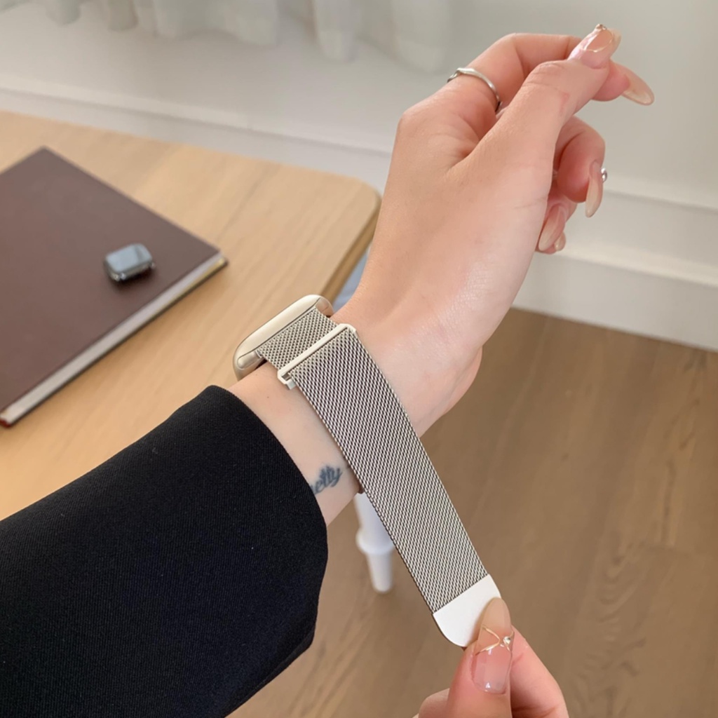 Dây đồng hồ nam châm kim loại Milanese cho Apple Watch 9 8 7 6 5 se 40mm 41mm 44mm 45mm 49mm