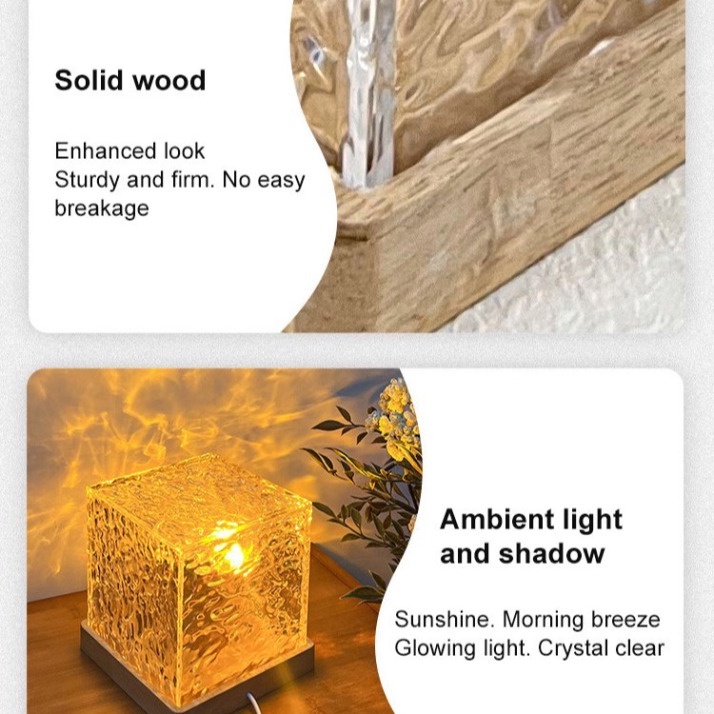 Đèn led Hình Vuông Dạng Gợn Sóng Nước Sáng Tạo Lãng Mạn Trang Trí Phòng Chơi Game