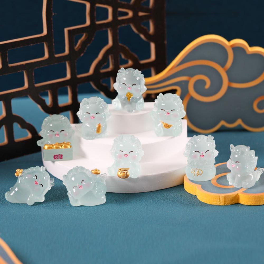Mô Hình Rồng Năm 2024 mini Bằng Nhựa resin Phát Quang Kiểu Trung Hoa Trang Trí Tiểu Cảnh / Sân Vườn