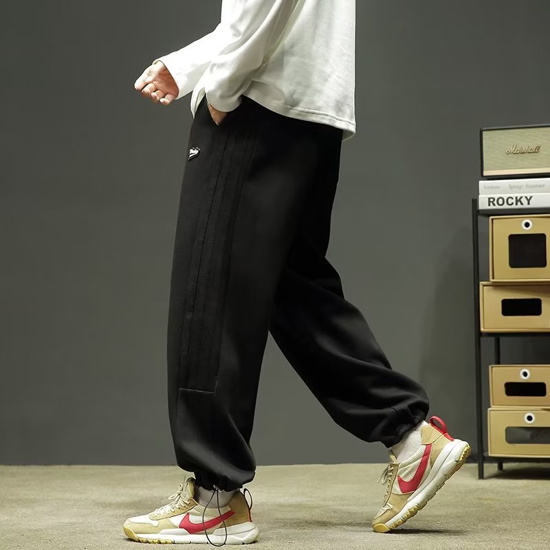 Quần Thể Thao Rút Dây Dáng Rộng Phong Cách Đường Phố Nhật Bản Thời Trang Thu Đông Dành Cho Nam