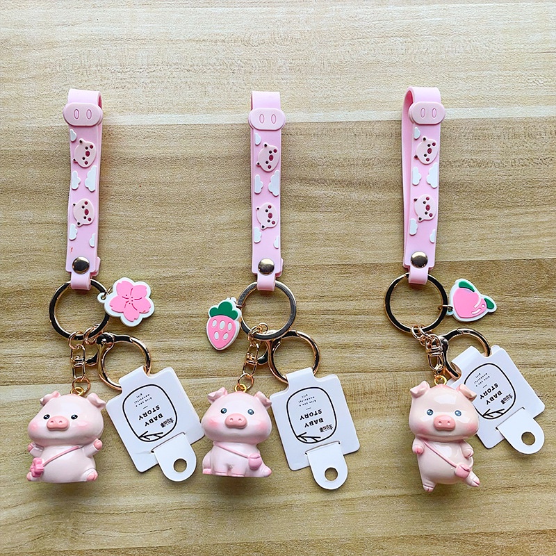 Hoạt Hình Móc Khóa Hình Chú Heo Đáng Yêu