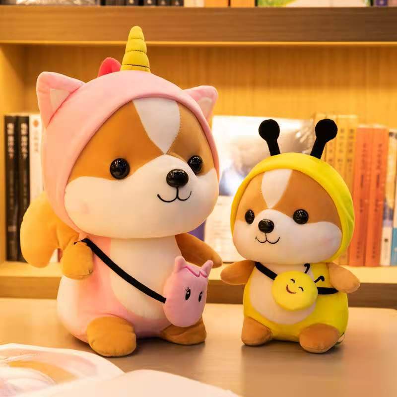 Thú Nhồi Bông Hình Khủng Long Dễ Thương Cho Bé Gấu Bông Chó Shiba Cosplay mềm mịn. Gấu bông shiba Cosplay siêu chất