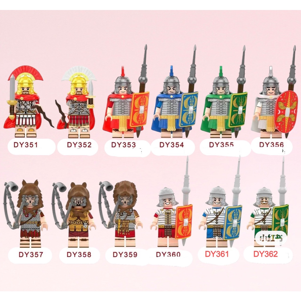 Đồ Chơi Lắp Ráp Mini Các Mẫu Lính Lã Mã Bộ Binh Hạng Nặng DY351 -  DY362  Mô Hình Nhân Vật Chiến Binh Trung Cổ