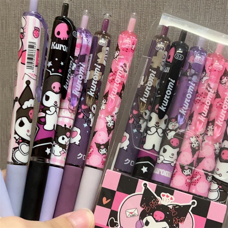 Bộ 6 Bút Mực gel Ngòi 0.5 Ký Tên Họa Tiết sanrio Dễ Thương Cho Nam Và Nữ