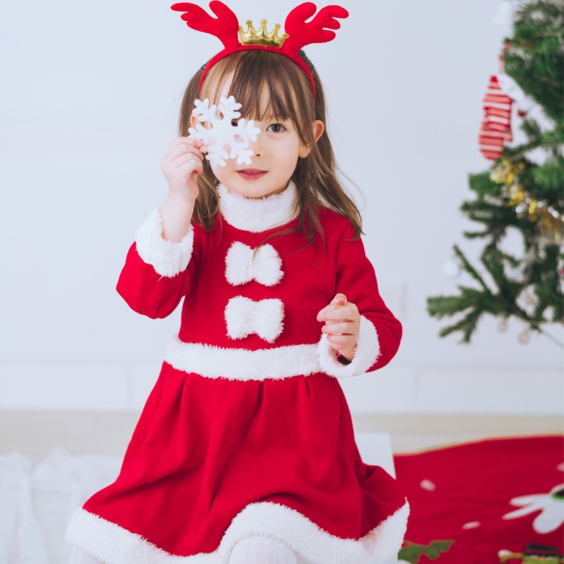 Đầm Ngủ Tay Dài Hóa Trang Ông Già Noel Cho Bé Gái