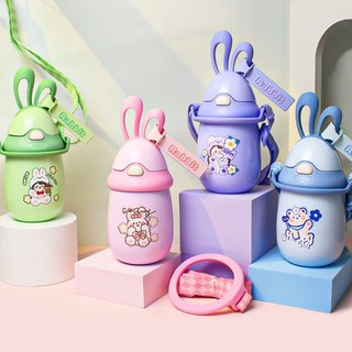 Bình Nước Cách Nhiệt Bằng Thép Không Gỉ Hình Thỏ Dễ Thương 350ml