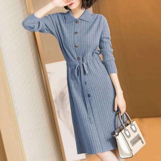 Đầm Dệt Kim Dáng Rộng Phong Cách Hàn Quốc Thời Trang Xuân Thu 2023 Cho Nữ