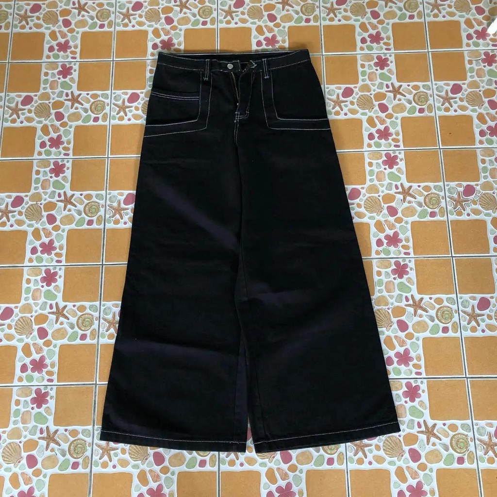Quần baggy jeans Ống Rộng Lưng Cao Có Túi Lớn Phong Cách hip hop Đường Phố harajuku y2k Dành Cho Nam Nữ