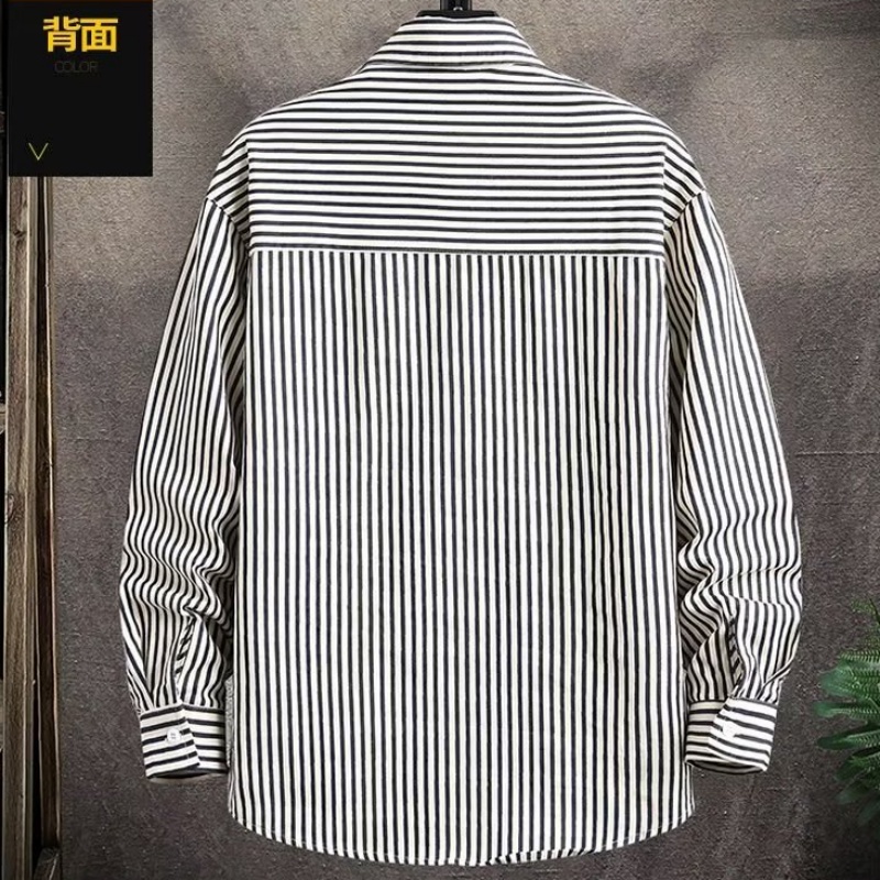 Áo Sơ Mi Nam Dài Tay Sọc Dọc Thời Trang Nhật Bản