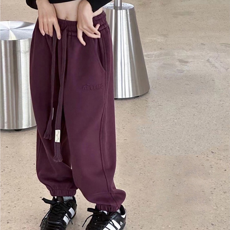 Iq Quần Legging Dáng Rộng Màu Trơn Thời Trang Xuân Thu Phong Cách Hàn Quốc Cho Bé Gái