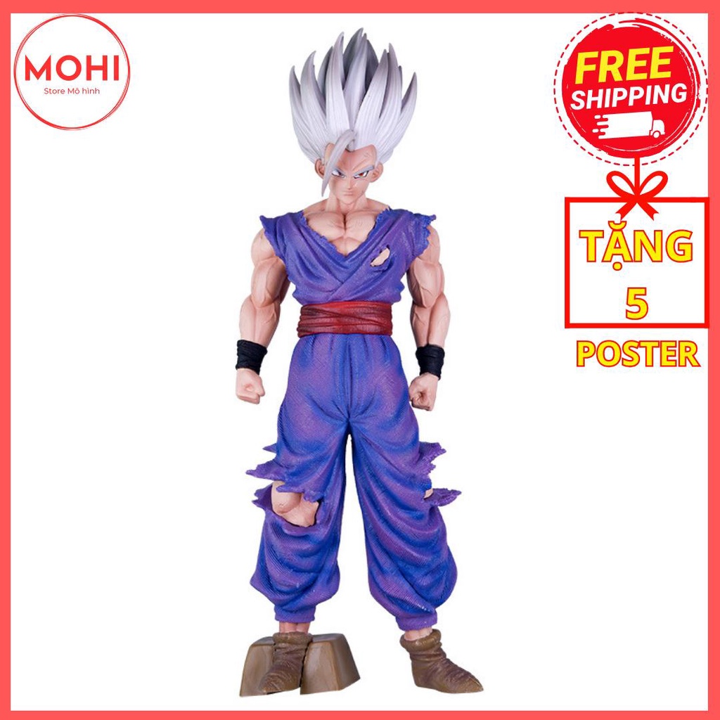 Mô hình Son Gohan Beast siêu saiyan tóc trắng, cao 35 cm, có hộp màu - Dragon Ball