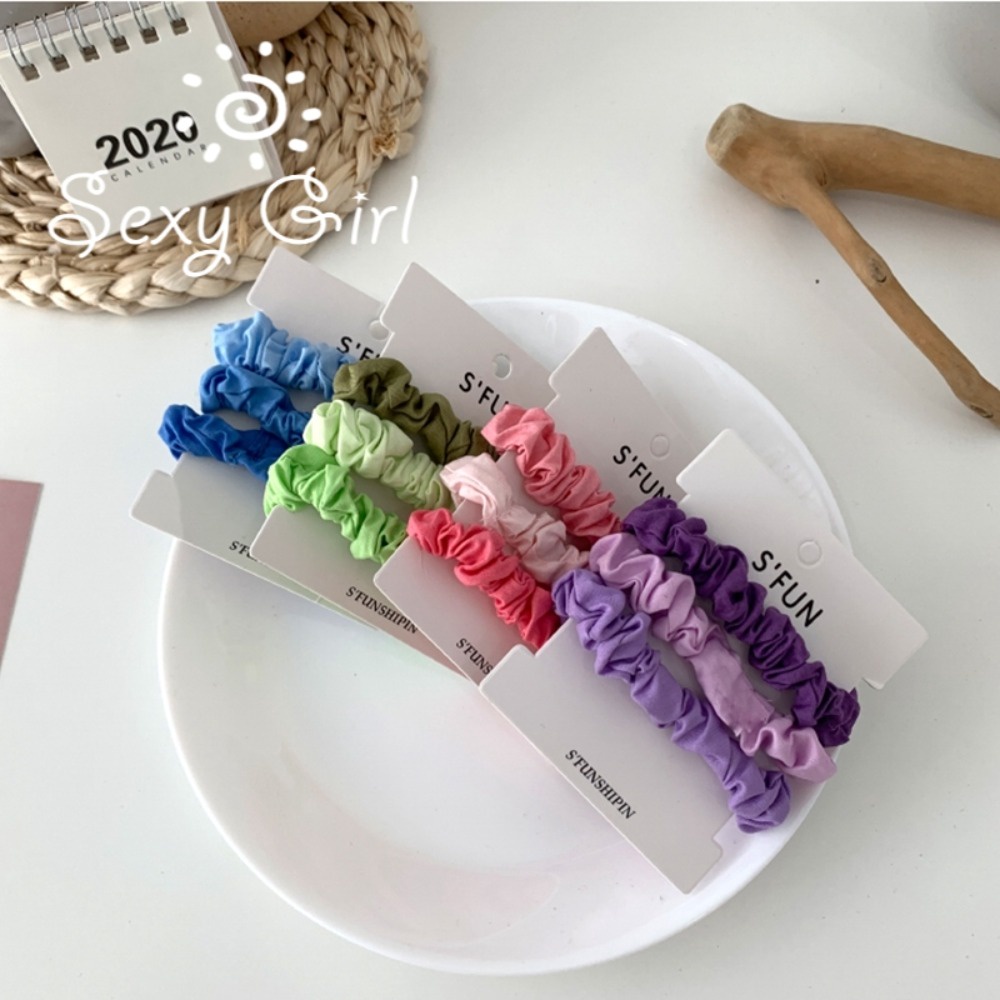 Set 3 Dây Cột Tóc Vải Co Giãn Thời Trang Vintage Cho Nữ