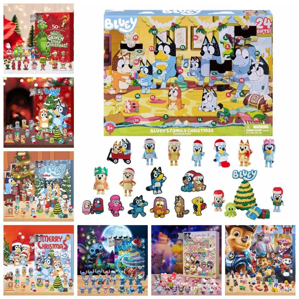 Lịch Giáng Sinh 24 Ngày Đếm Ngược Hình stitch bruy mini Dễ Thương Kèm Hộp Quà Tặng Cho Bé