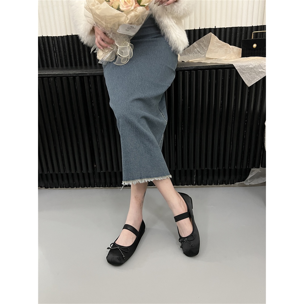 Giày Búp Bê Mũi Tròn Bằng satin Phong Cách retro Mẫu Mới 2023 Dành Cho Nữ