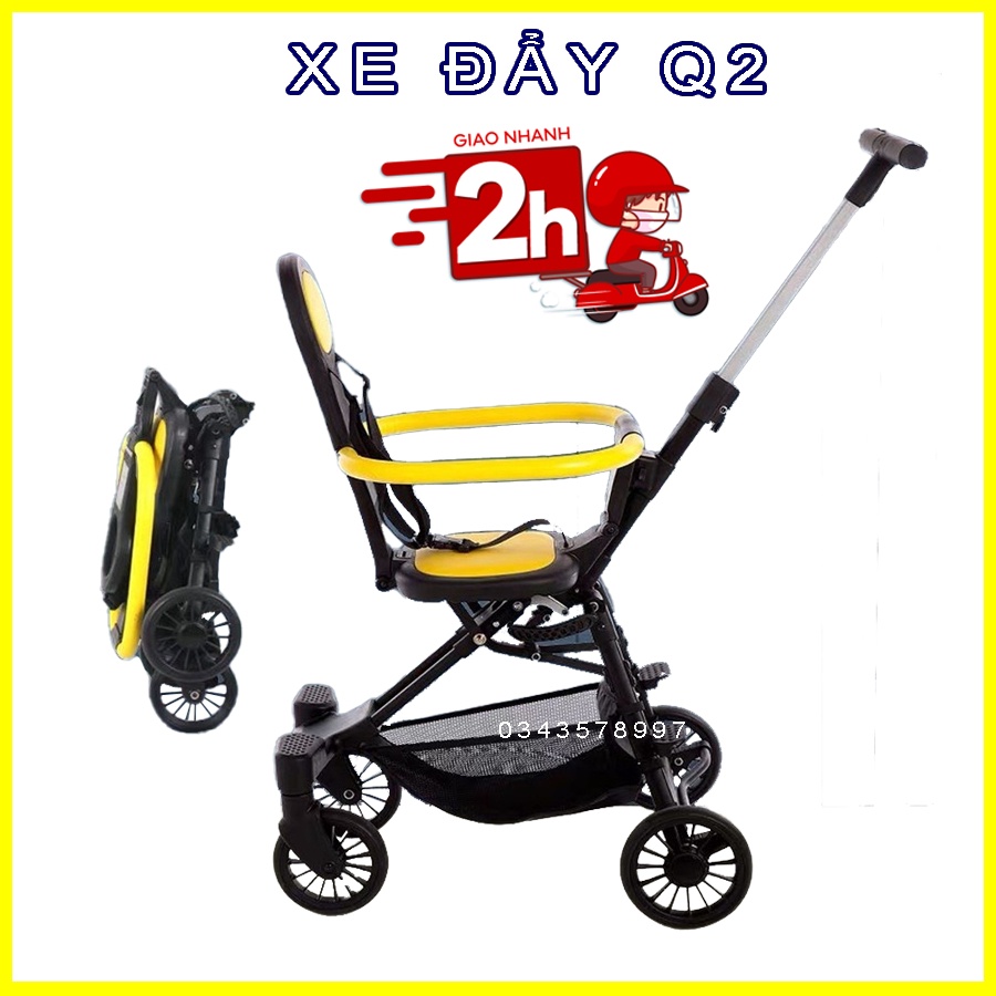 XE ĐẨY ĐẢO CHIỀU GẤP SIÊU GỌN V-BABY Q2, Xe đẩy gấp gọn cho bé, xe đẩy du lịch, Thiên An  Baby