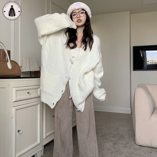 Áo len dài tay lười biếng cổ chữ v áo len dệt kim áo len xoắn