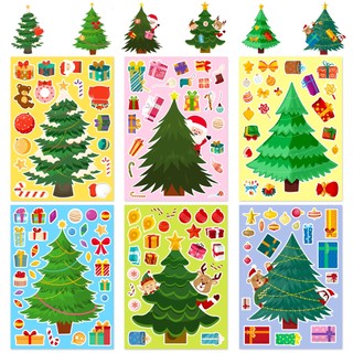 Hình Dán Sticker Trang Trí Cây Thông Ông Già Noel