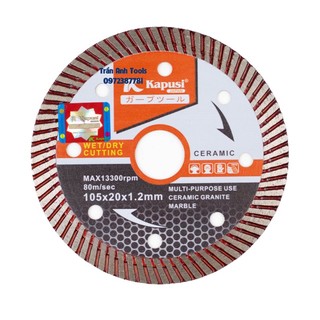 Đá cắt đa năng Kapusi 105mm cắt gạch, bê tông, granite, marble, lưỡi cắt đá 6 trong 1 chuyên dụng cho mọi loại gạch, đá