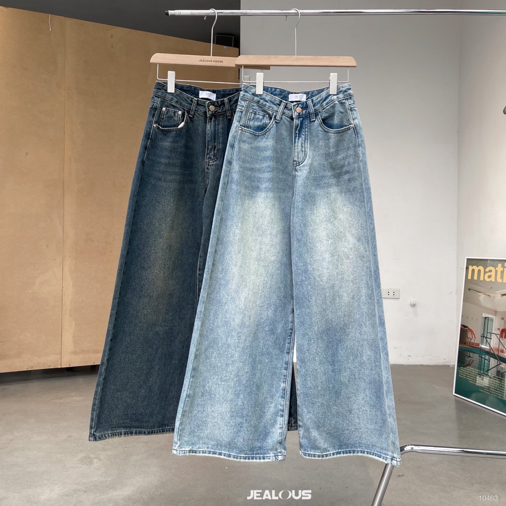 Quần jeans mài gối ống to M7 - 10463