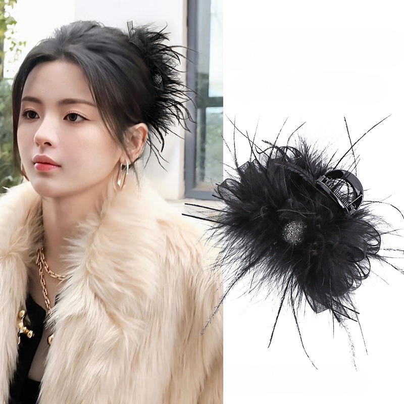 Kẹp Tóc Hình Nơ Đính Đá Đen Thời Trang Cho Nữ