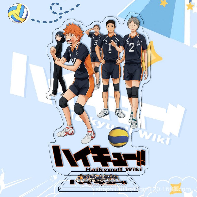 Mô hình Standee Anime Haikyuu!! Volleyball Boys Hinata Shoyo Kageyama Tobio in hình nhân vật 2 mặt rõ nét decor để bàn