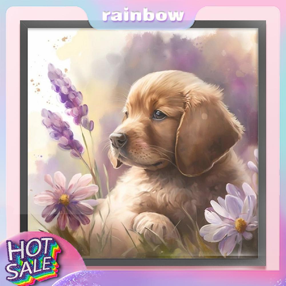 Tranh Thêu Chữ Thập Bằng cotton Thân Thiện Với Môi Trường Hình Hoa Cúc Và Chó 11ct 40 X 40Cm [rainbow12.vn]