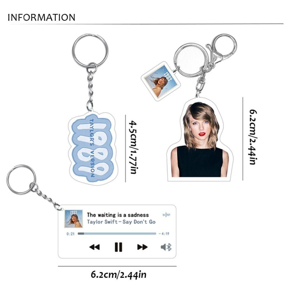 Móc Chìa Khóa mini Bằng acrylic Hình Ca Sĩ taylor swift cd 1989
