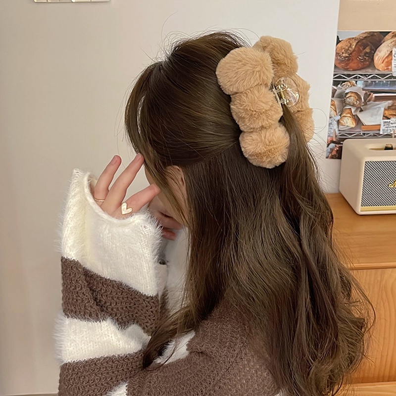 Deamos Kẹp Tóc Hình Cá Mập Bằng Lông Nhung Thời Trang Thu Đông Cao Cấp