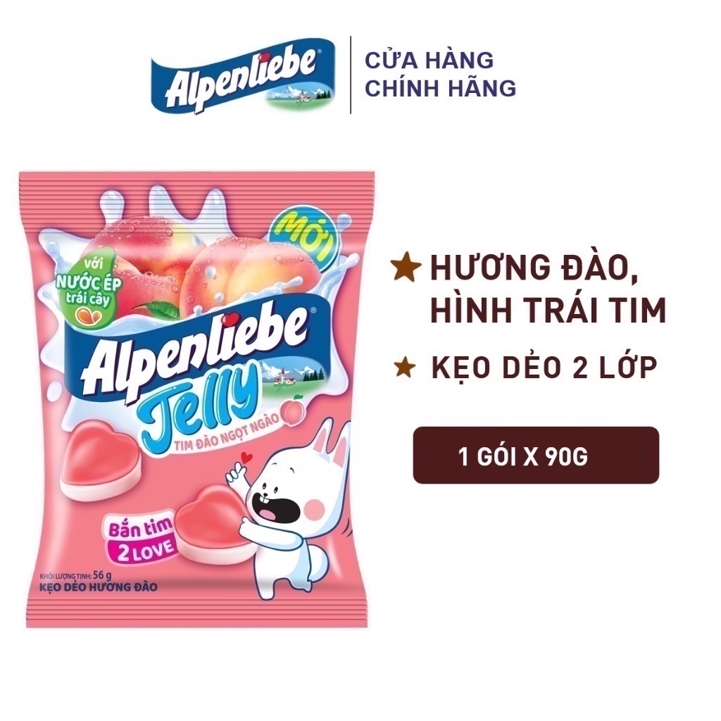 Kẹo dẻo Alpenliebe Jelly Tim Đào Ngọt Ngào (56g/91g)