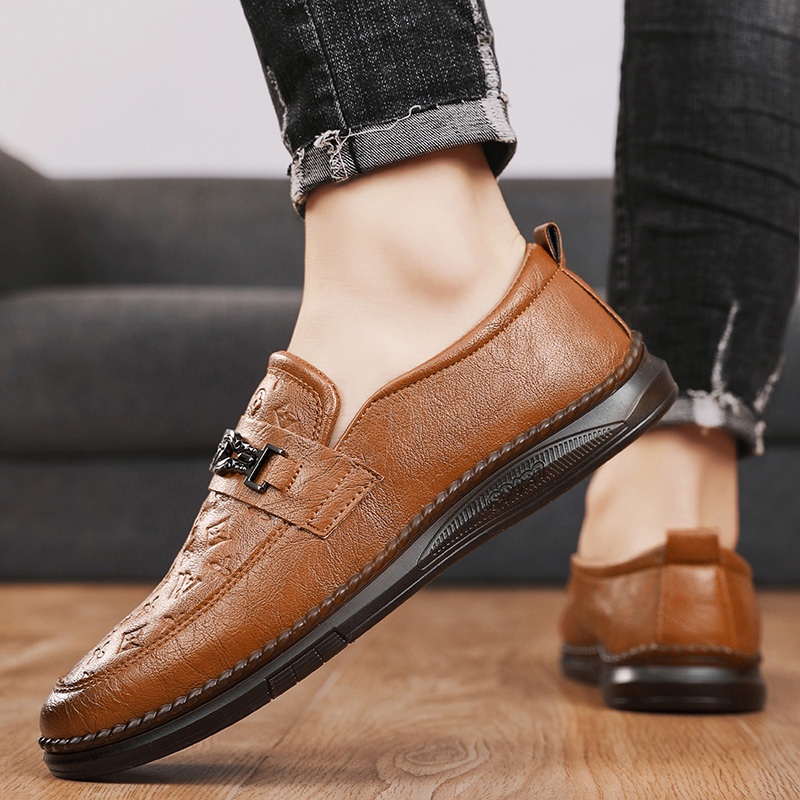 Giày Lười Da Phong Cách retro Thời Trang Cho Nam