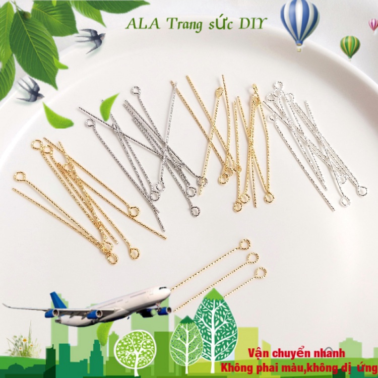 💖Trang sức DIY phụ kiện💖Giữ màu 18K mạ vàng 14K mạ vàng lô 9 chữ kim xoắn 9 chữ kim đính cườm tai vật liệu DIY phụ kiện trang trí[Cây kim/Vòng tay/Vòng cổ/Dây chuyền]