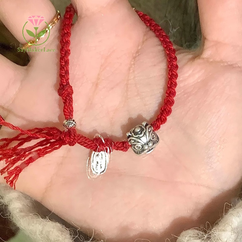[saymakerlace] Vòng Tay Bùa May Mắn Dây Đỏ Phong Cách Cổ Điển Đơn Giản Có Thể Điều Chỉnh Được Làm Quà Tặng Trang Sức Cho Cặp Đôi | BigBuy360 - bigbuy360.vn