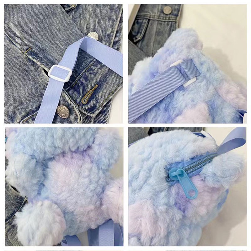 MOUSOON Túi Đeo Chéo Hình Gấu Hoạt Hình Nhiều Màu Sắc Dễ Thương