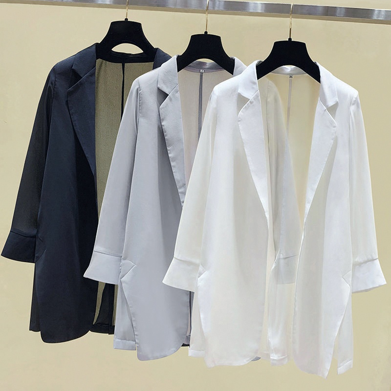 Áo Khoác Vest Vải Voan Mỏng Phong Cách Hàn Quốc Thời Trang Xuân Hè Cho Nữ