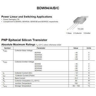 [Combo 2 chiếc] BDW94B BDW94 Transistor Darlingtons 12A 80V TO-220