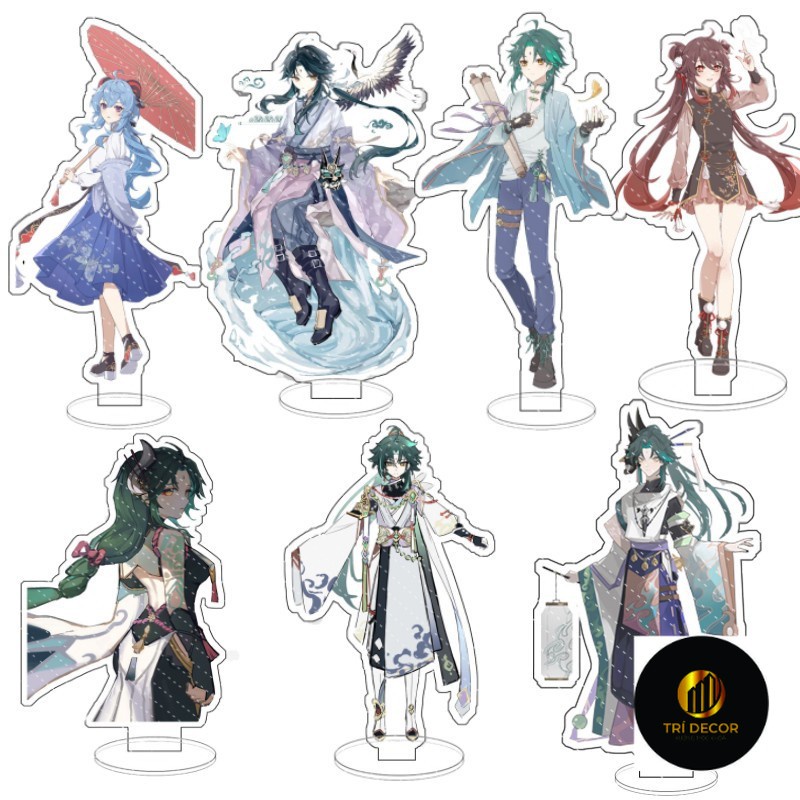 Genshin Tác Động Đứng Trò Chơi Ngoại Vi Đồ Trang Trí Acrylic Hình Người Đứng Mandrill Óc Chó Ganyu Ngoại Vi Hai Chiều Đồ