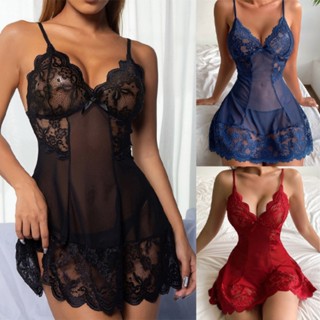 Ecmn Nữ Ren Đồ Ngủ Không Tay Bộ Đồ Ngủ Váy Quần Lót Cơ Thể Bộ Váy Ngủ