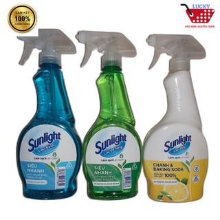 Nước lau kính,nước lau bếp Sunlight 520ml đa năng sạch khuẩn cho nhà bếp