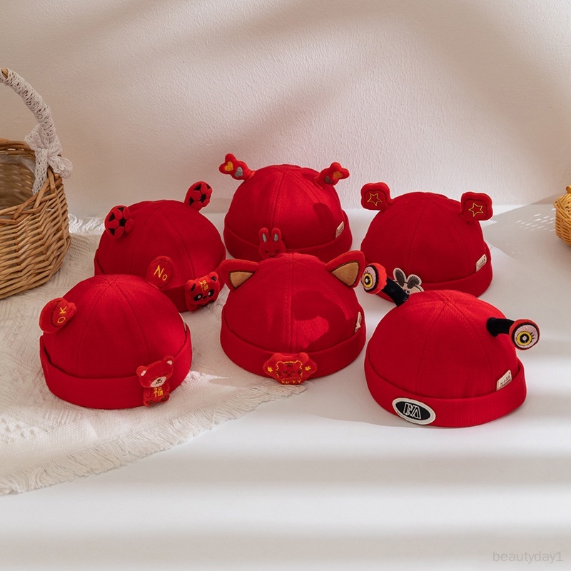 Mũ cotton Trơn Thêu Chữ Hoạt Hình Phong Cách Công Sở Cho Bé