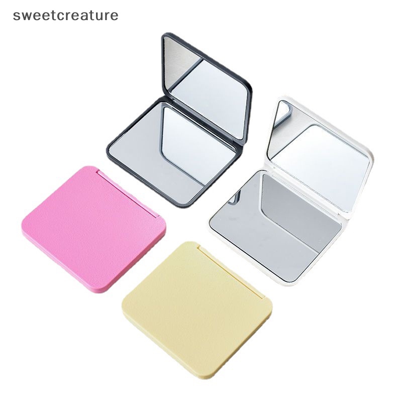 Gương Trang Điểm mini Bỏ Túi 2 Mặt Hình Vuông Nhỏ Gọn Nhiều Màu Sắc Ngọt Ngào Cho Nữ