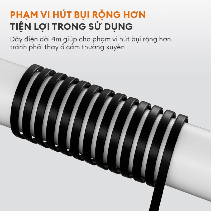 Máy hút bụi Gaabor VCW16M-BK01A, M15A lực hút siêu mạnh 16000Pa lõi lọc HEPA đầu hút linh hoạt Chính Hãng