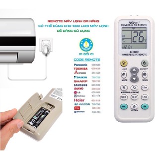 (Loại tốt) Điều khiển Remote tất cả máy lạnh hiện nay thay thế khi bị hư Remote cũ B0187