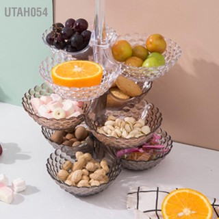 Utah054 giỏ đựng trái cây công suất lớn thanh lịch trong suốt đa năng bát đế đứng tổ chức cho gia đình