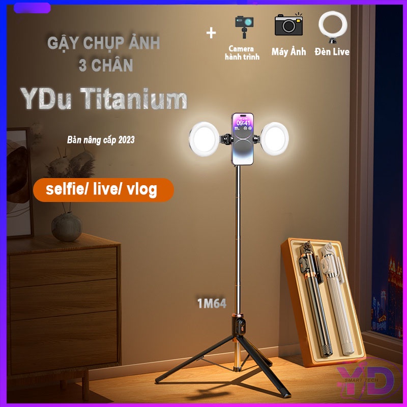 Gậy chụp ảnh 3 chân YDu TITan Cao cấp 1.6M, gậy tự sướng selfie, livestream, chân tripod quay vlog, unbox sản phẩm