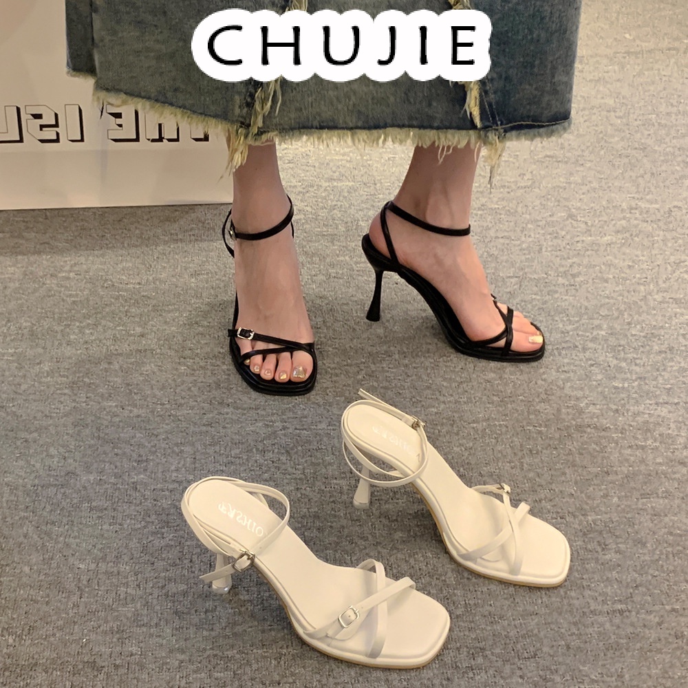 CHUJIE giày cao gót Sandal Cao Gót Hở Ngón Thiết Kế Mới Thời Trang Dành Cho Năm 2023 27Z23062706