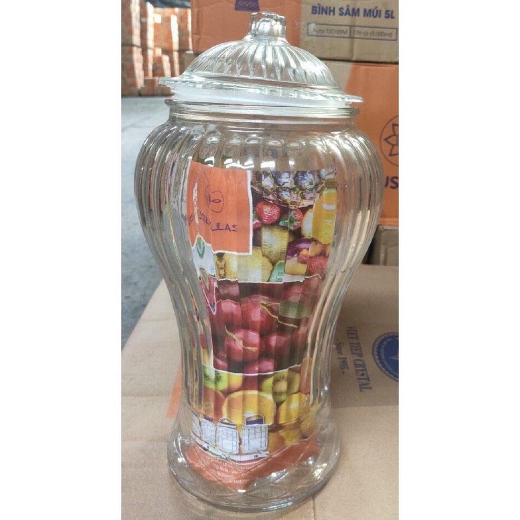 Bình thuỷ tinh ngâm rượu cao cấp Thủy tinh Việt tiệp Bình sâm sọc 5L và 8L (Không van)