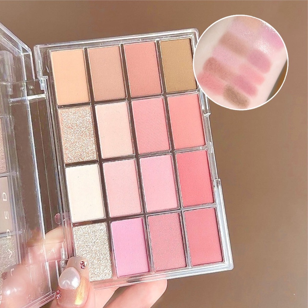 Bảng Phấn Mắt 16 Màu Ngọc Bích Tông Lì Tự Nhiên Lâu Trôi Chống Nước