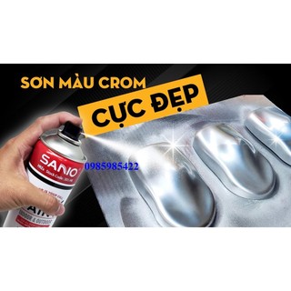 Sơn xịt màu crom sano sáng bóng 400ml, sơn xi màu inox màu đẹp, nhanh khô, độ phủ cao sonquangphu8856