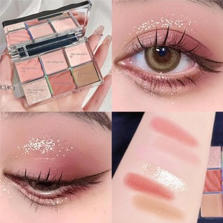  Bảng Phấn Mắt 6 Màu Sắc Tông Lì   Lấp Lánh Trang Điểm Bắt Sáng 