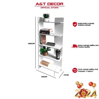 Kệ góc tường 5 tầng màu trắng hiện đại chất gỗ MDF dày 12mm